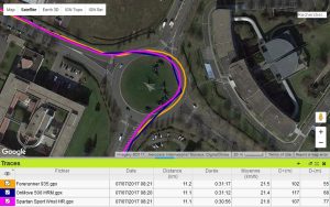 Trace GPS rond point OnMove 500 HRM