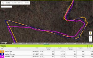 Vivoactive 3 trace GPS forêt