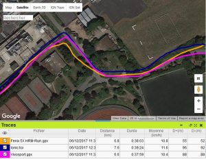 Vivosport trace GPS