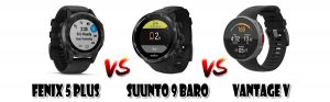 Fenix 5+ vs Suunto 9 Baro vs Vantage V
